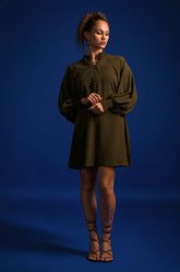 Balloon Sleeve Mini Dress